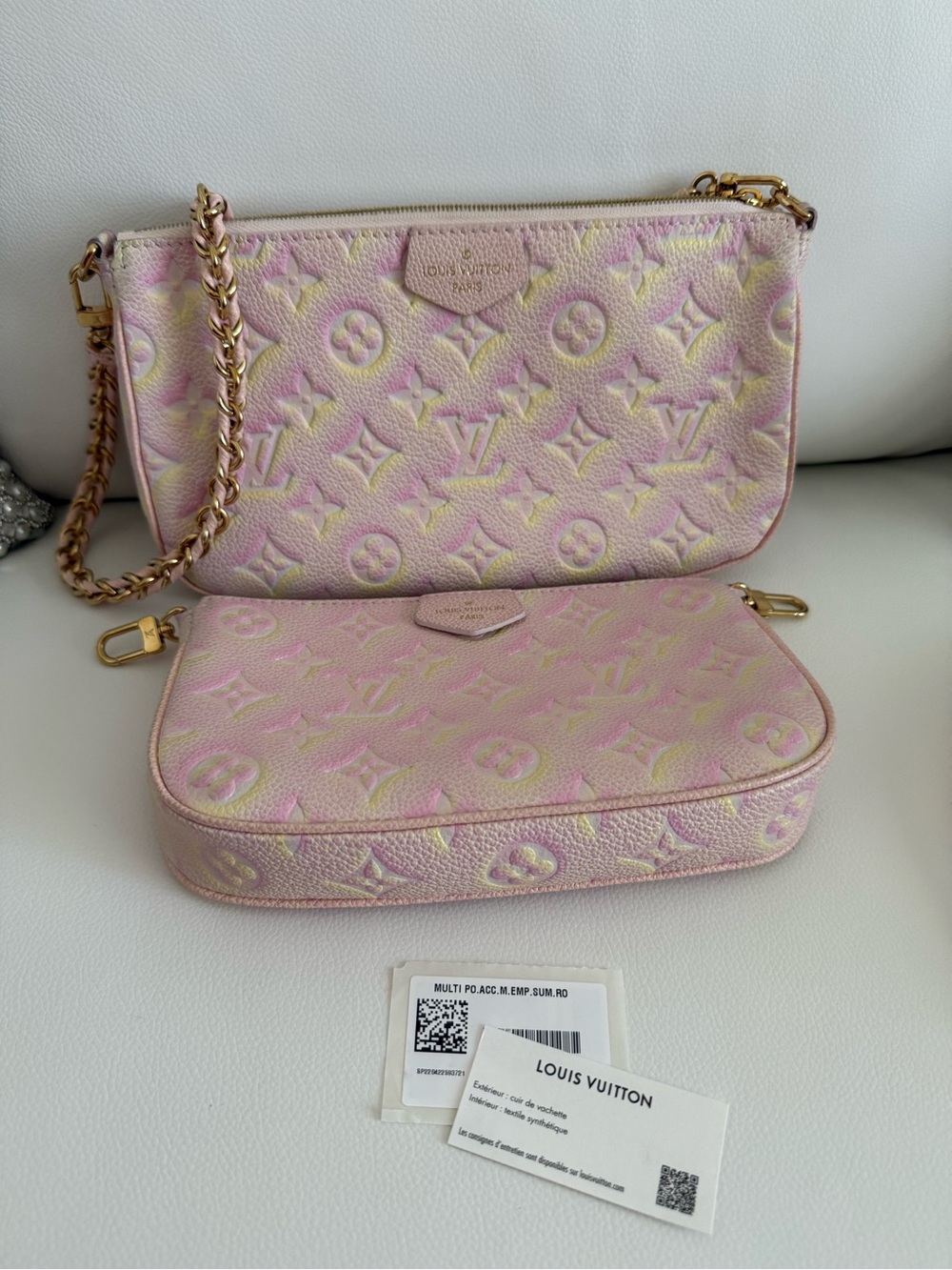 Louis Vuitton Pink and Yellow Empreinte stardust multi pochette - Picture 10 of 11